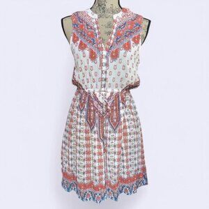 Patrons of Peace Boho Chic Sundress Women Small Button Front Native Hippy